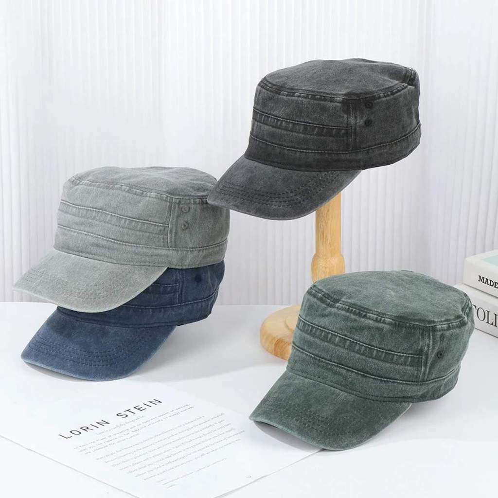 Boné Cap Tipo Militar Quepe Liso Algodão Camping Tática Masculino Vintage