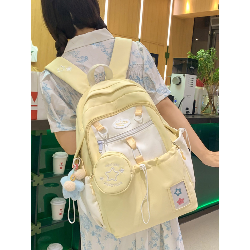Mochila escolar estilo ins de alto valor, meninas do ensino médio, estudantes da escola primária, três a quinta série, s