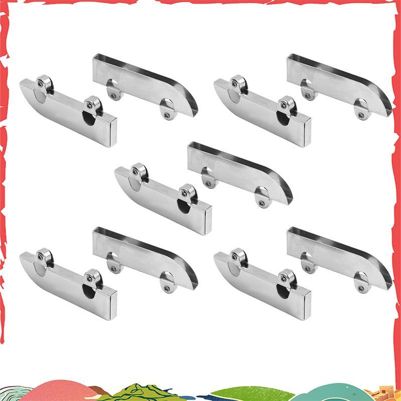 10 Peças De Aço Inoxidável Volante Duplo Montanha Palavra slot Porta Deslizante Trilha Polia Vidro Acessórios De hardwar