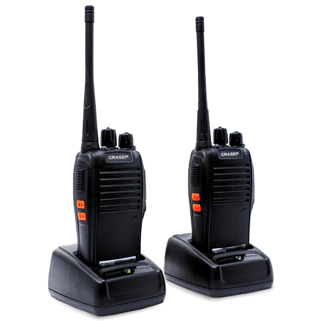 Kit 2 Rádio Comunicador Walk Talk 777s com 16 Canais Alcance de 6Km 2 Duas Pçs Grasep