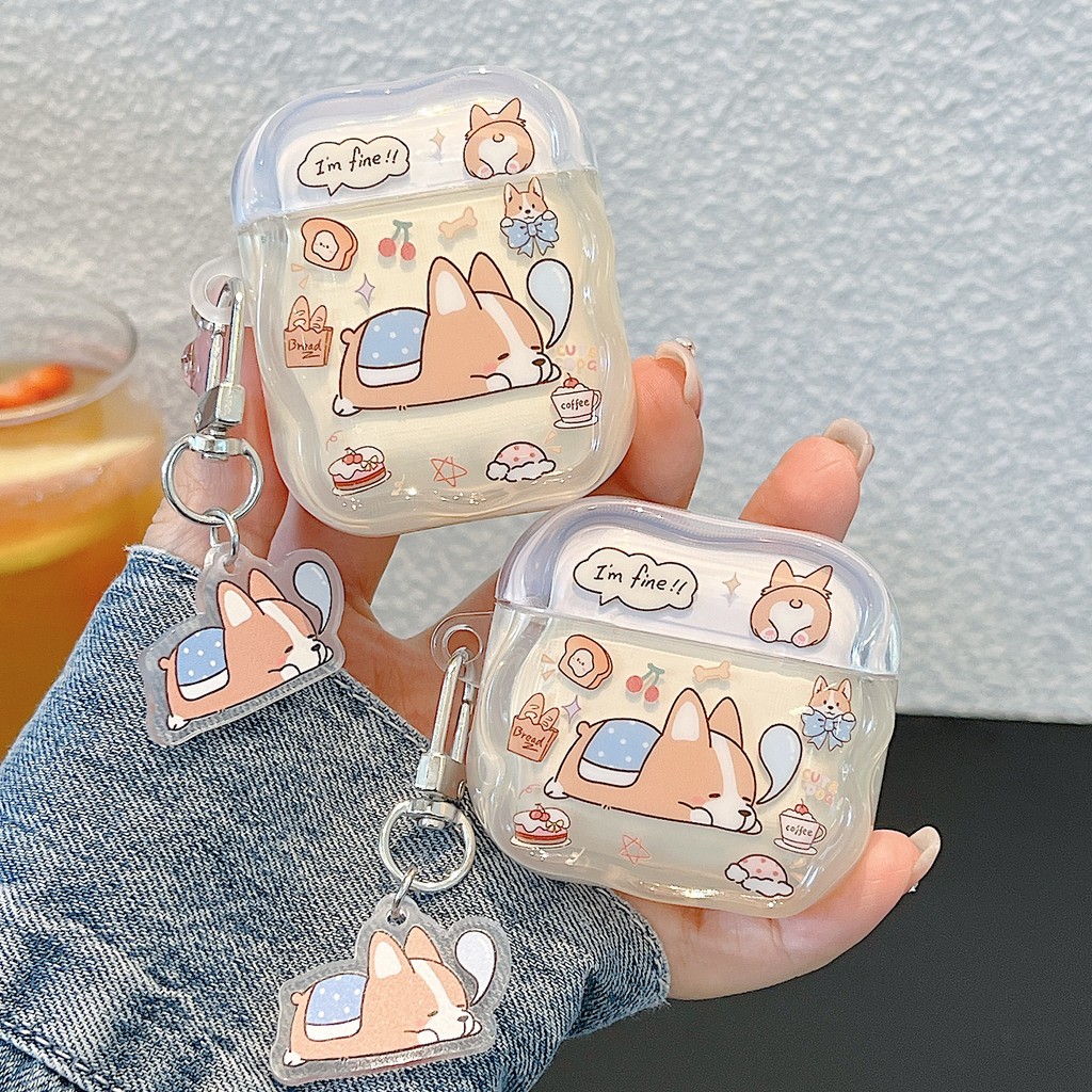Capa ins Para AirPods , Protetora Fone De Ouvido Apple , Corrente Fofa De Desenho Animado Adequada 4 1/2 Pro/2 3 Antider