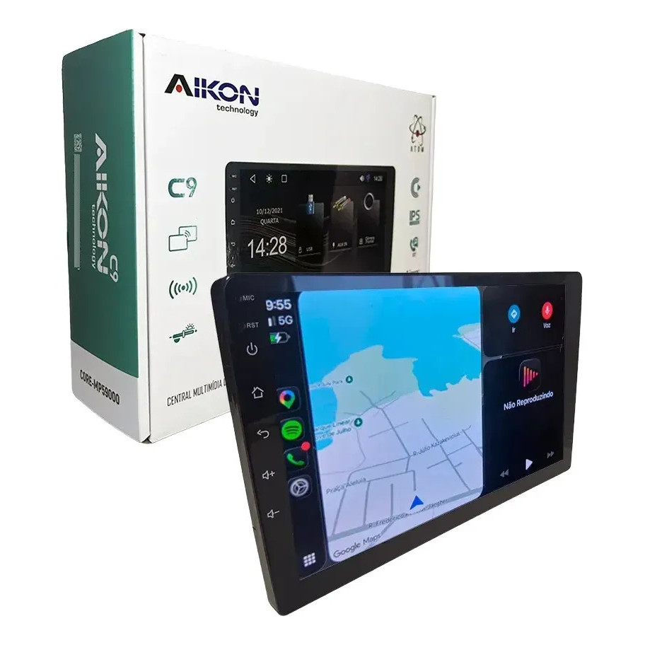 Central Multimidia Aikon Mp5 9 Polegadas Carplay Waze