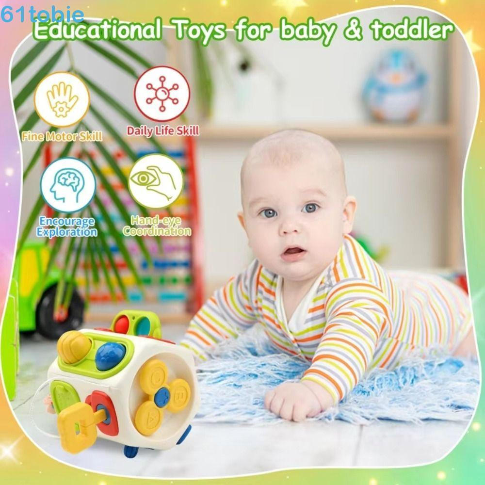 Cubo Ocupado De Atividade TOBIE , Brinquedos Sensoriais Montessori De Aprendizagem Educacional Poliédrico , Interativo P