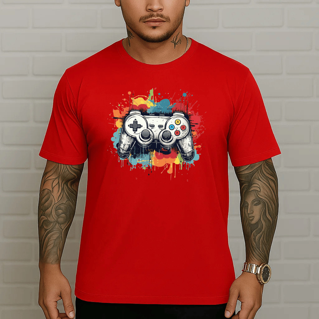 Camiseta Masculina Estampada Controle Game 100% Algodão Premium Academia Elegante Treino  estilosa