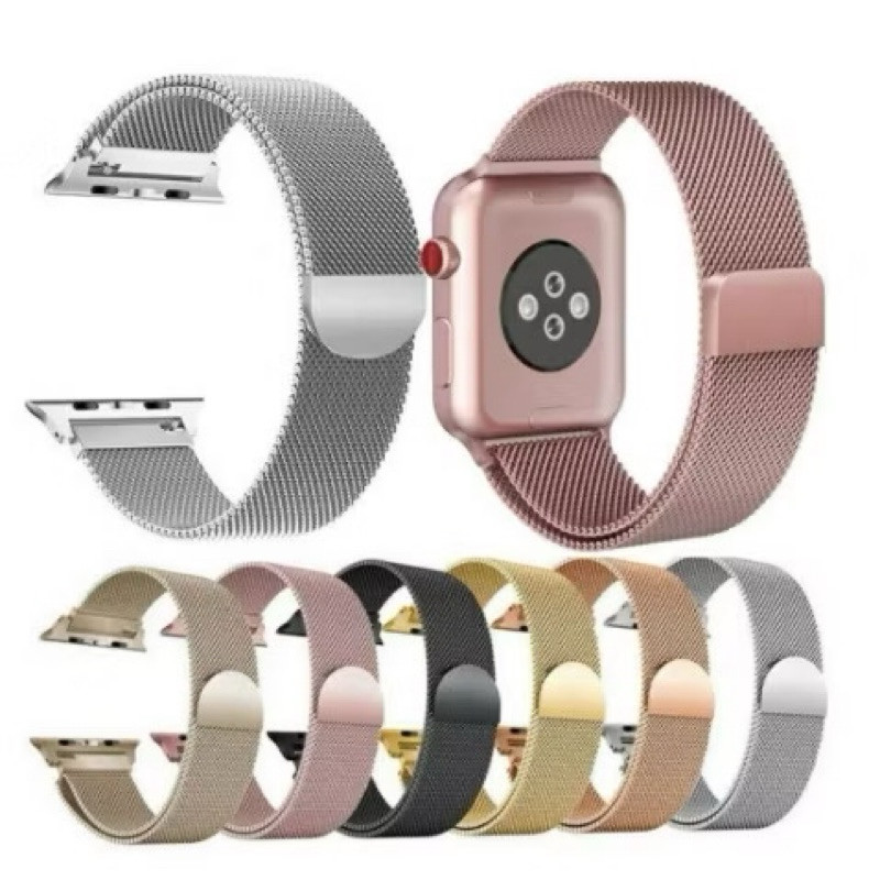 Pulseira Milanesa Metal para Apple Watch Smart Relógios 38mm 40mm 41mm 42mm 44mm 45mm 49mm