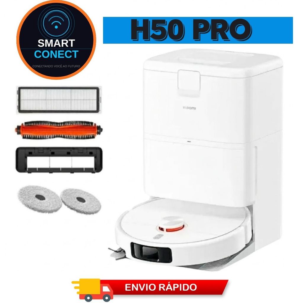 Robô Aspirador Vacuum H50 Pro Mop Giratório Lavagem automática Estação + Sucção de 15.000Pa.