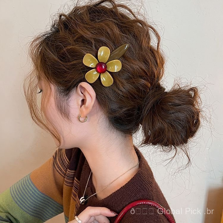 Presilha de cabelo floral com um toque sofisticado e requintado, presilha para a testa, presilha lateral, presilha para