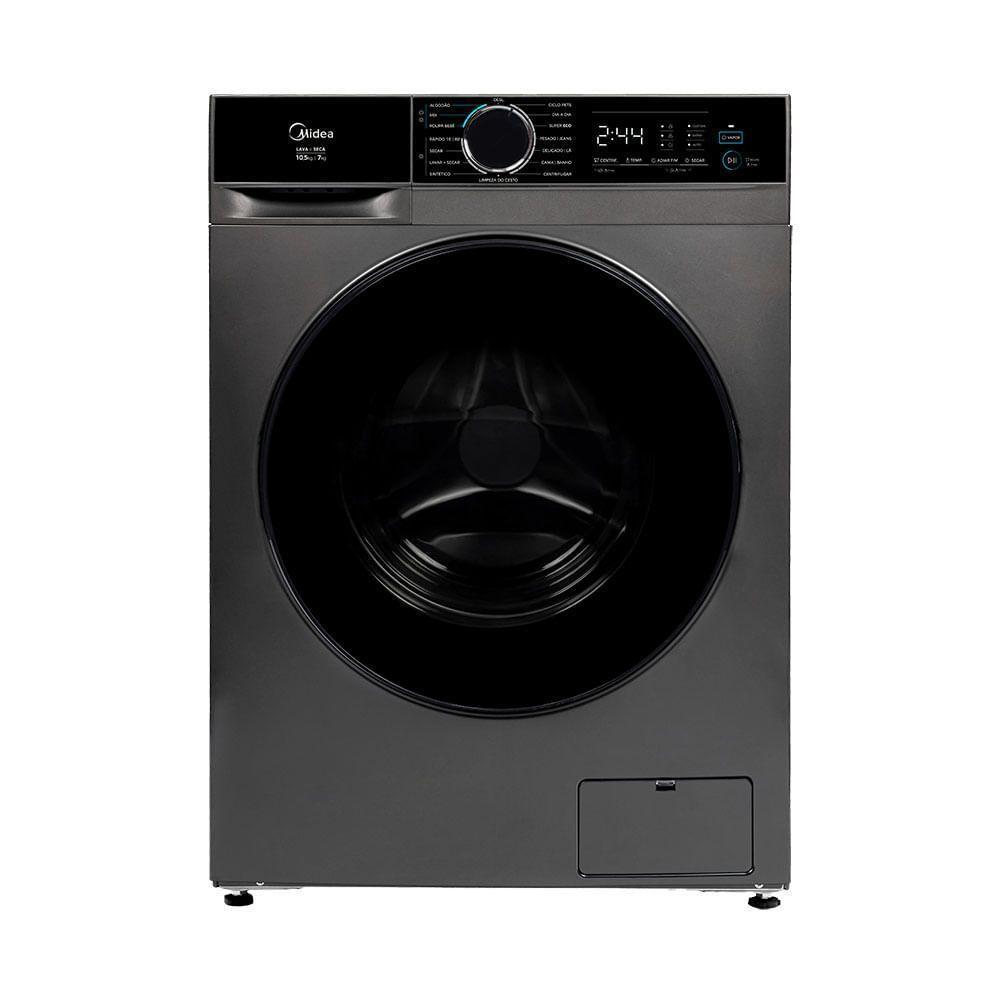 Lava e Seca Midea MFA01D105B-GK-01 10,5kg Inverter Titanium Ciclo Pets 7kg Secagem 110V