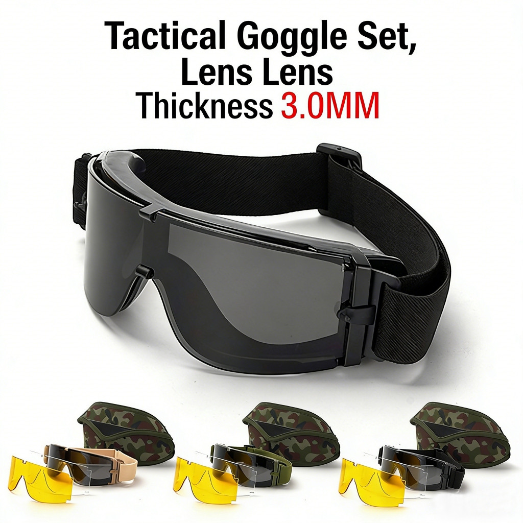 Óculos de Airsoft OTG, Proteção Tática, à Prova de Poeira e Resistente a Impactos 0Y0F