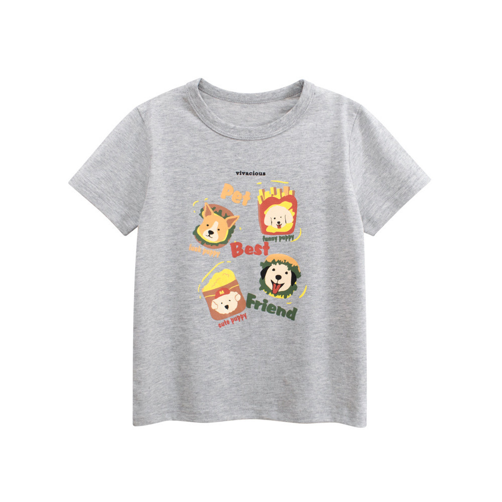 27home marca puro algodão crianças versão coreana de manga curta dos desenhos animados camiseta verão 2026 novo estilo r