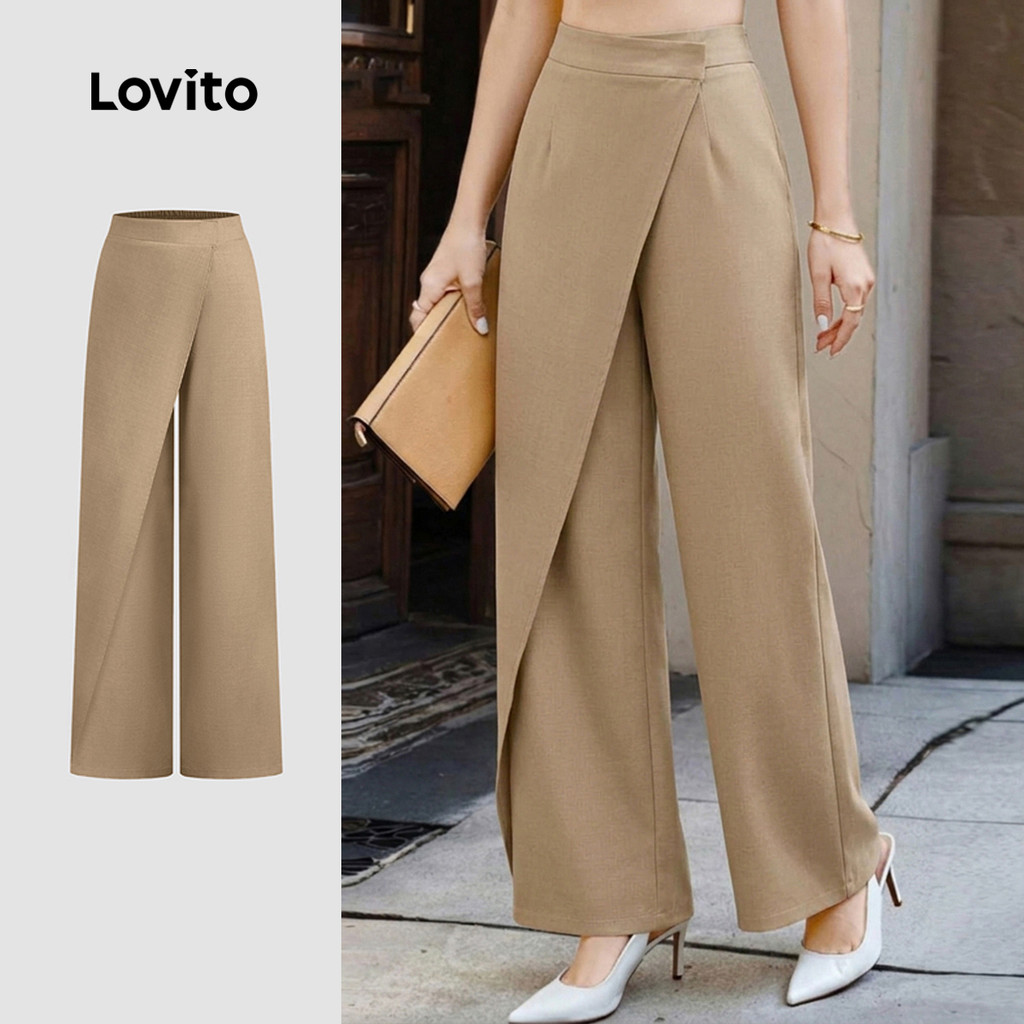 Lovito Elegante Calças Assimétricas De Primavera/verão para Deslocamento Na Cor 