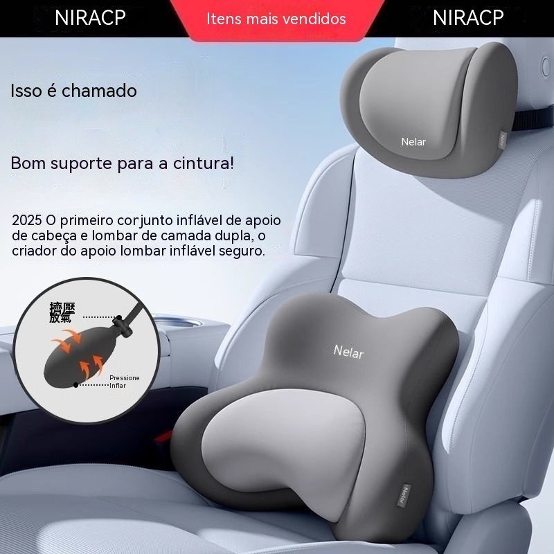 Almofada de apoio lombar para carro, apoio lombar para banco do motorista para longos períodos sentados, protetor de cin