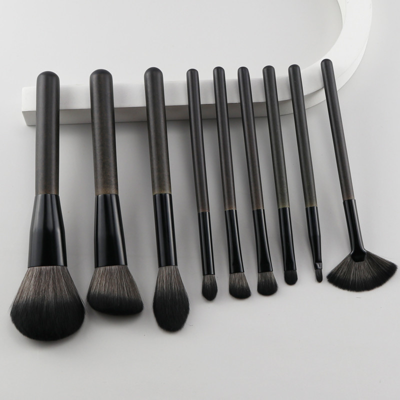 9 pincel de maquiagem de uva preta iniciante Cangzhou pincel de sombra Super macio pincel de pó solto cabelo de Animal c