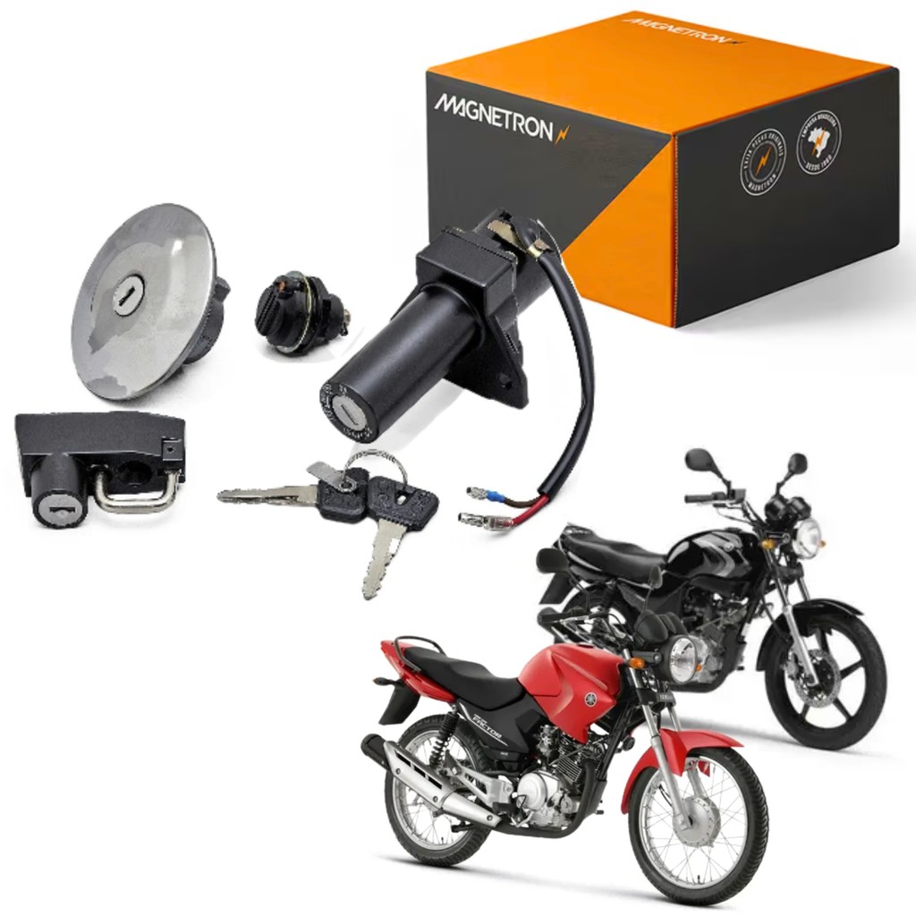 KIT CONJUNTO TRAVAS CHAVE IGNIÇÃO TANQUE TAMPA LATERAL MAGNETRON YAMAHA YBR 125 FACTOR 125