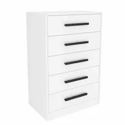 Cômoda 5 Gavetas Organizadora Escócia 60cm Cor Branco - Mademovel
