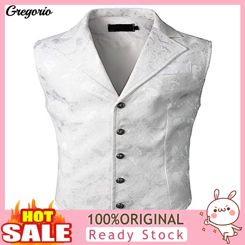 Single-breasted Button Closure Vest Comfortable Men Men's Formal Slim Fit Waistcoat Retro Solid Color Sleeveless with Tu
