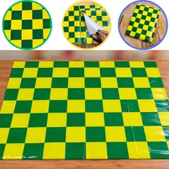 10~30 TOALHA PLÁSTICA 78X78 XADREZ VERDE E AMARELA BRASIL COPA (CHOCO)