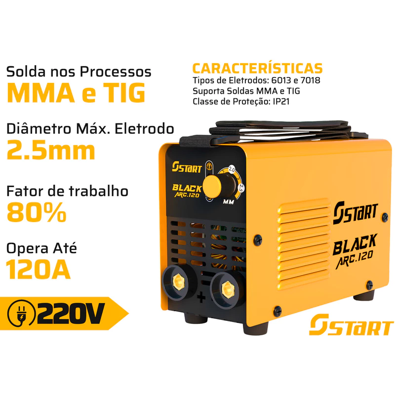Máquina de Solda Inversora Portátil Black Arc Start MMA — foto 4
