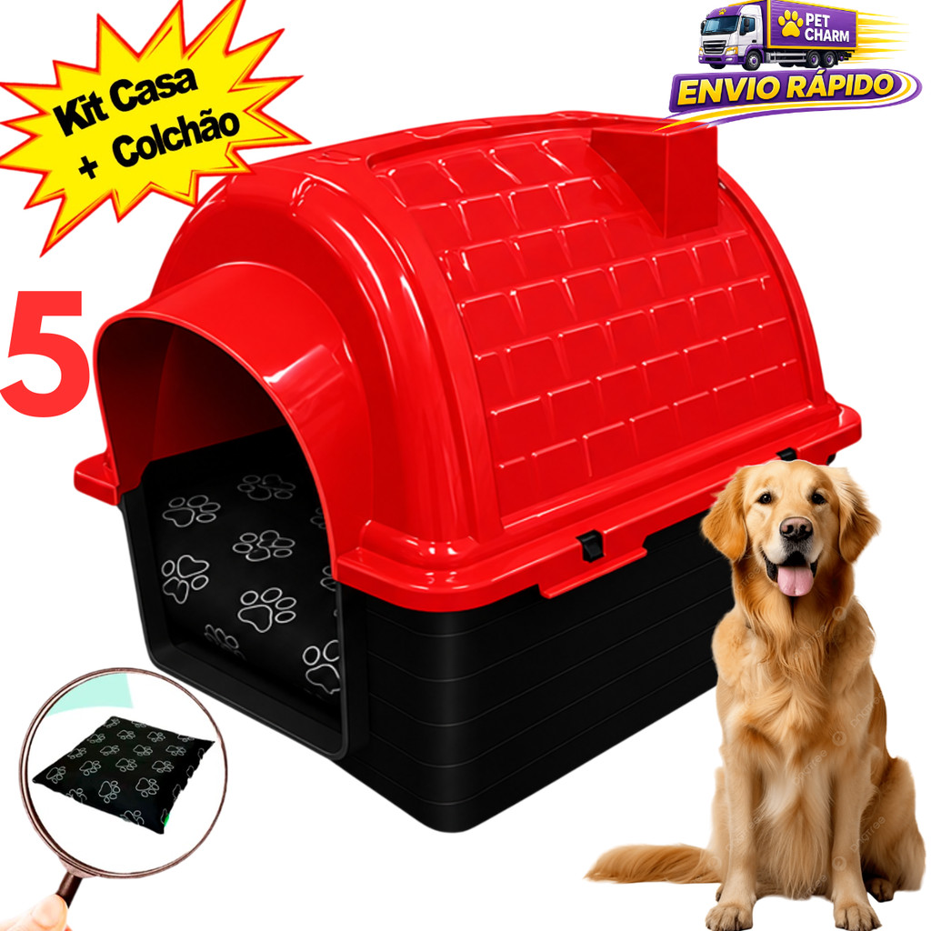 Casa Casinha Pet Cachorro N5 + Com ou Sem Caminha Pet Cachorro Confortável