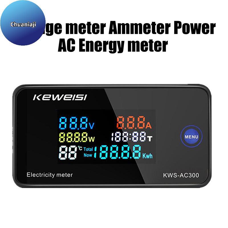 Chuaniaji KWS-AC300 Voltímetro Digital AC 50-300V Tensão 45-65Hz Medidor De Energia LED Wattímetro 0-100A Detector BR