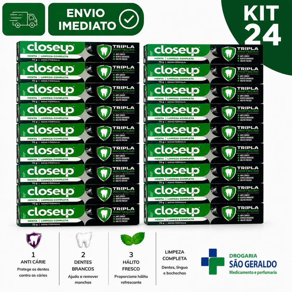 Kit 24 Creme Dental Closeup Triple Menta 70g Original