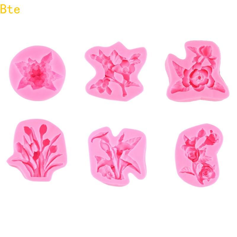 Bte 3D Planta Flores Forma Resina Molde Silicone Fondant 3D Bolo