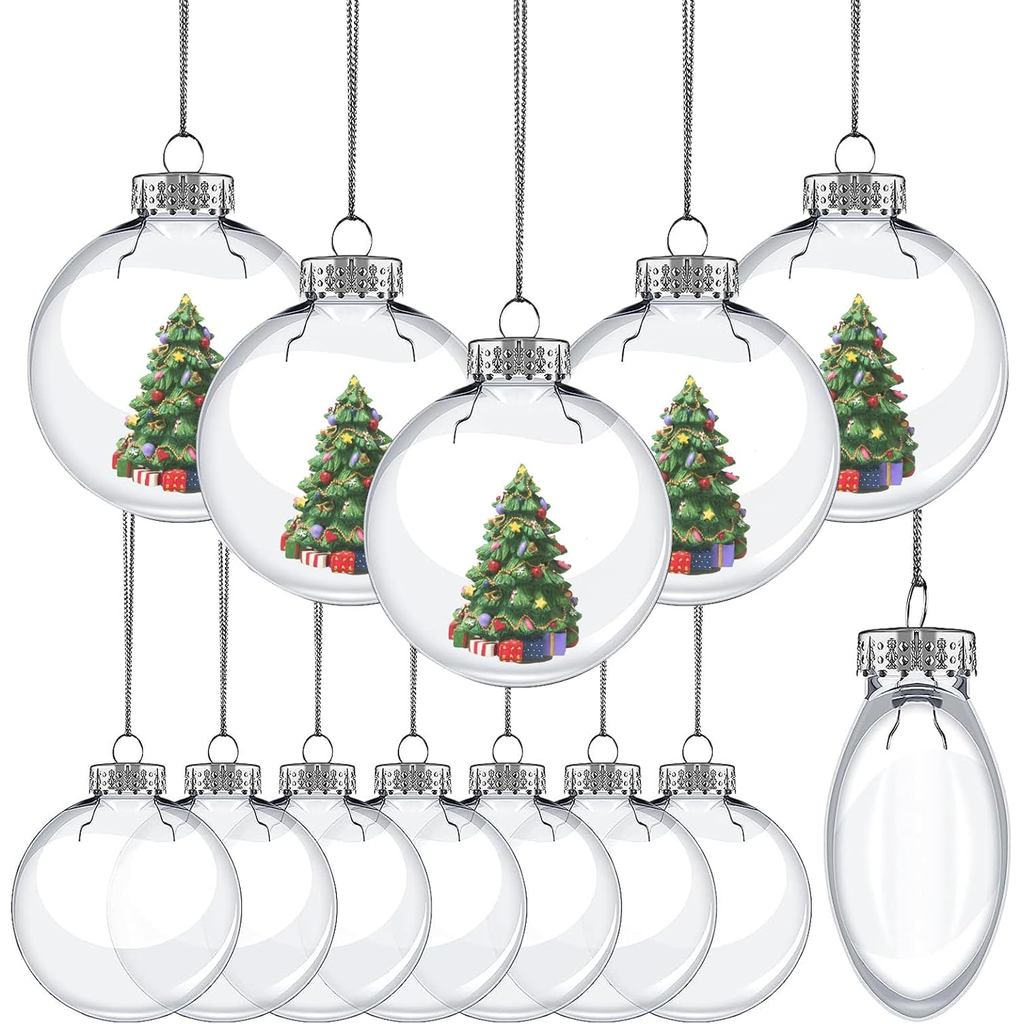 KIMOBER 12 Peças de Discos Plásticos Decorativos, Esferas Transparentes Planas de 3,9 Polegadas, Enchíveis, para Artesan