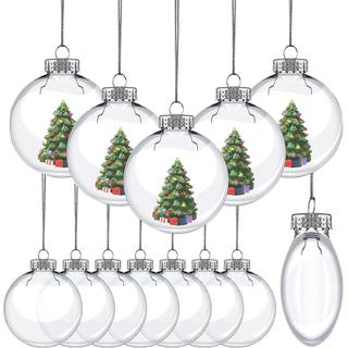 KIMOBER 12 Peças de Discos Plásticos Decorativos, Esferas Transparentes Planas de 3,9 Polegadas, Enchíveis, para Artesan
