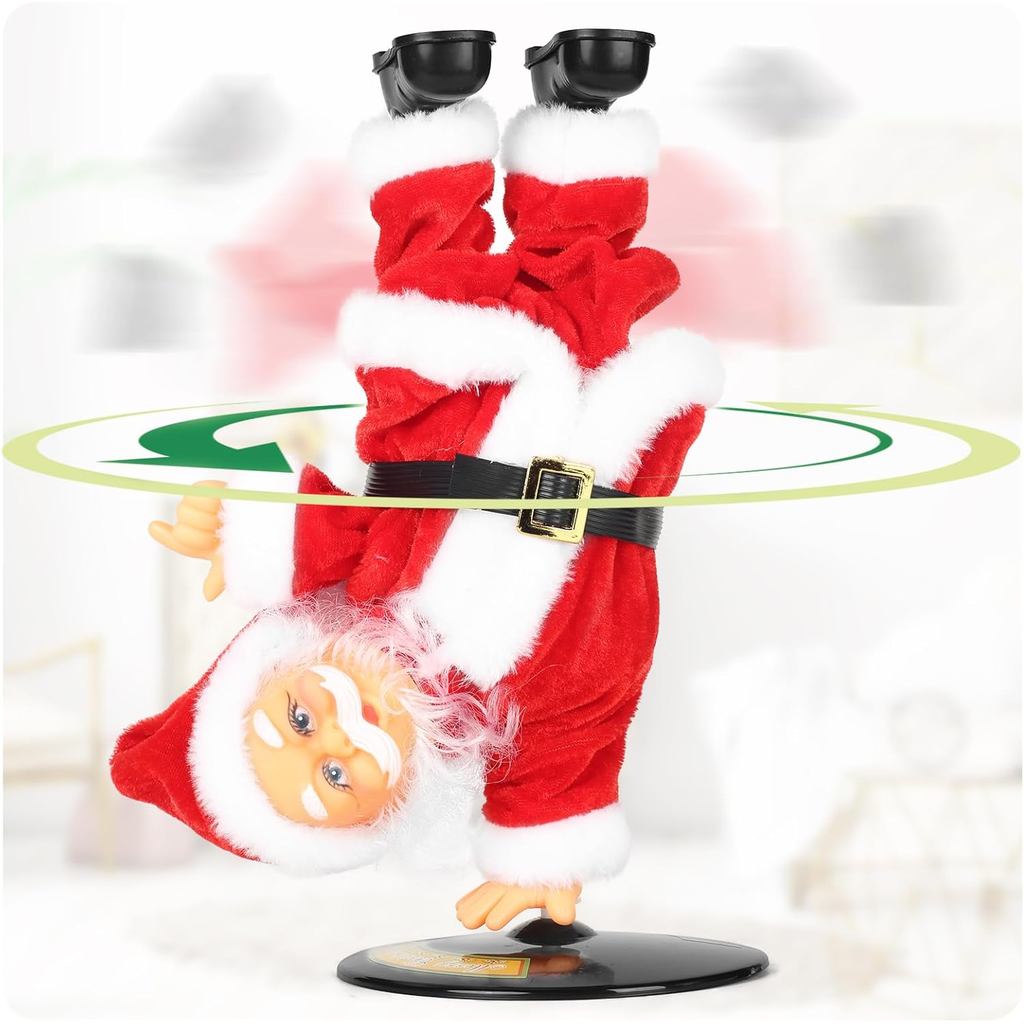 SdeNow Papai Noel Dançante e Cantante, Rotativo e Invertido, Animatrônico de Natal, Papai Noel Dançarino Musical, Brinqu