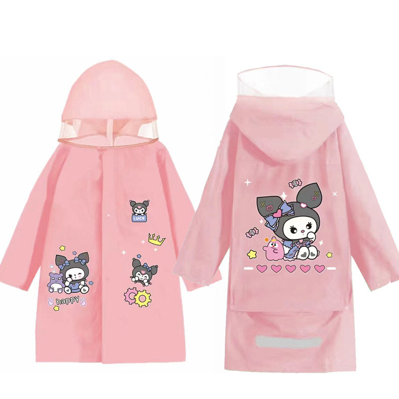 Capa de chuva oversized para crianças e alunos do ensino fundamental, capa de chuva impermeável espessa e longa para cor