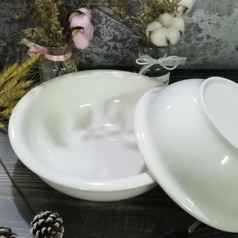 Tigela de sopa grande tigela branca panela de sopa de cerâmica redonda hotel utensílios de mesa hotel engrossado grande
