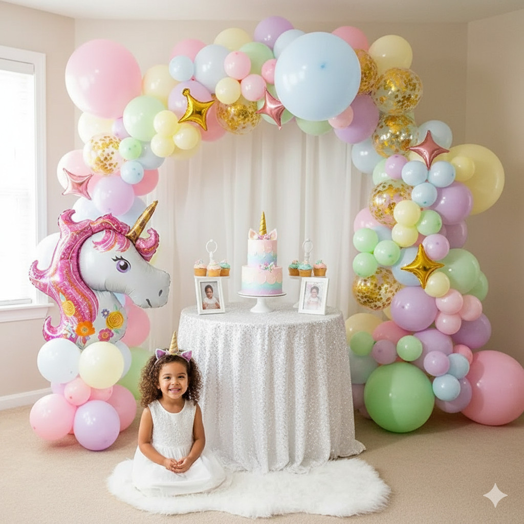 Balões Unicórnio Decoração Festa Temática Kit Completo Aniversário Menina