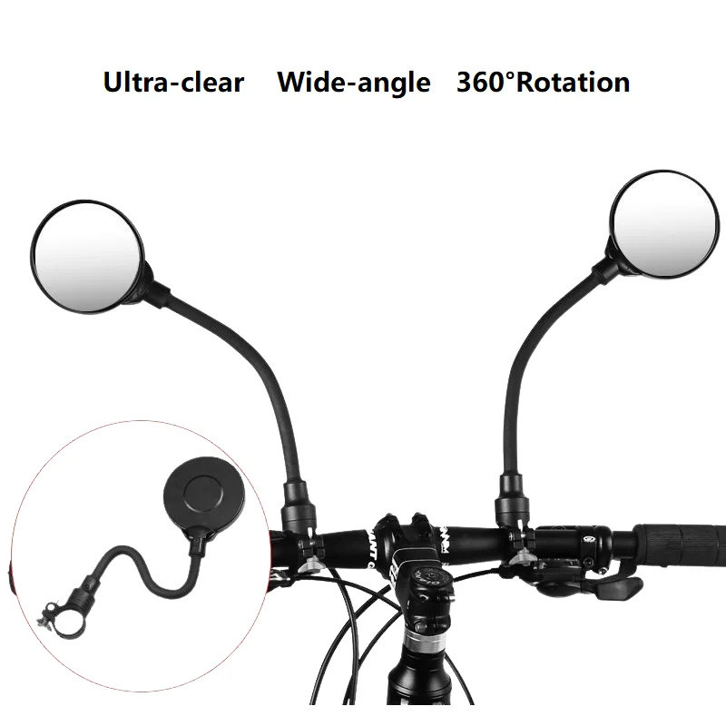 Espelhos Retrovisores para Guidão de Bicicleta 360° para Bicicleta de Montanha, Bicicleta de Estrada, Motocicleta, Espel