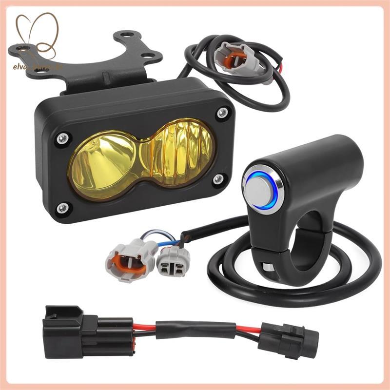 [elva_burns.br] Kit De Farol Dirtbike Com Luz Amarela E Interruptor De Azul Para X260 Talaria Sting R MX4 PC Len
