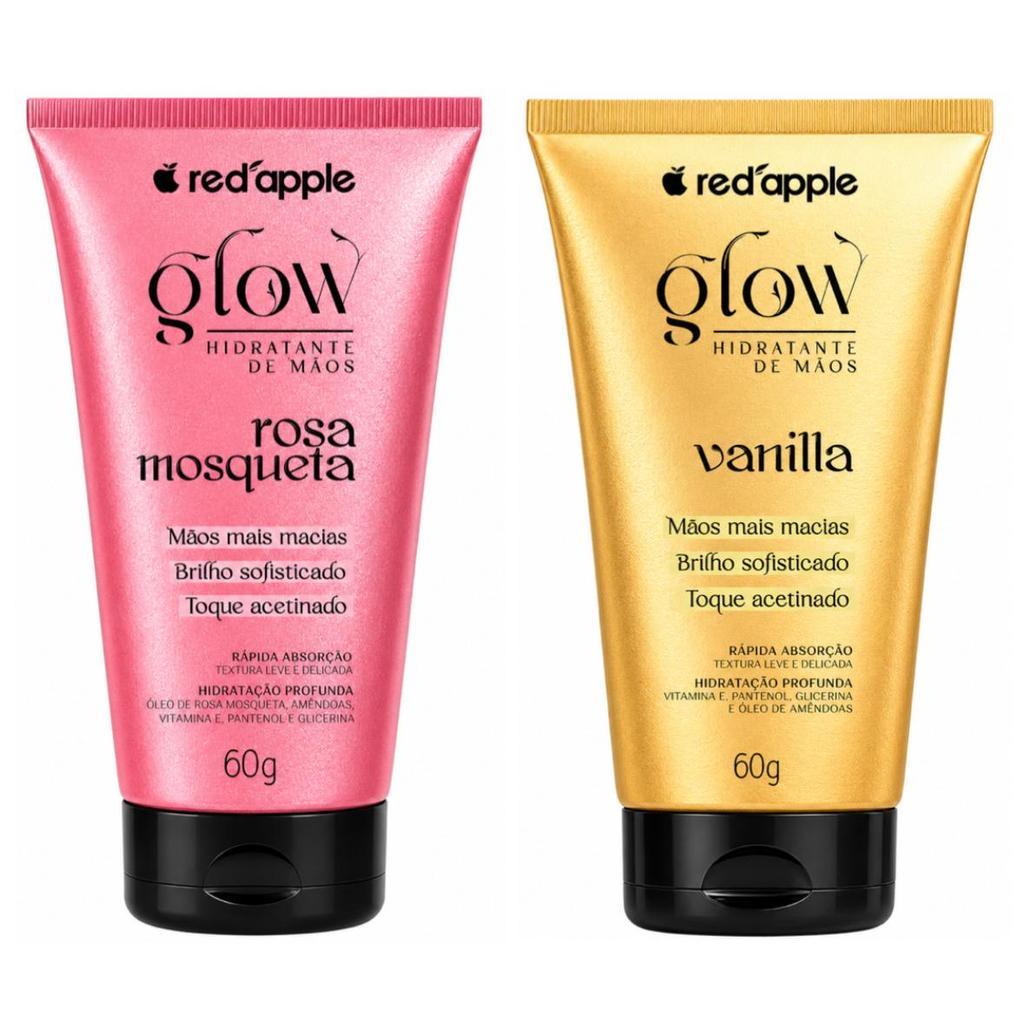 Kit C/2 Hidratante Glow Para Mãos Rosa Mosqueta + Vanilla 60g - Red Apple