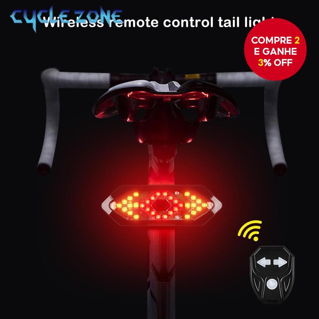 Lanterna Traseira De Direção Com Controle Remoto De Bicicleta Buzina 5 Modos De Iluminação Luz De Advertência De Seguran