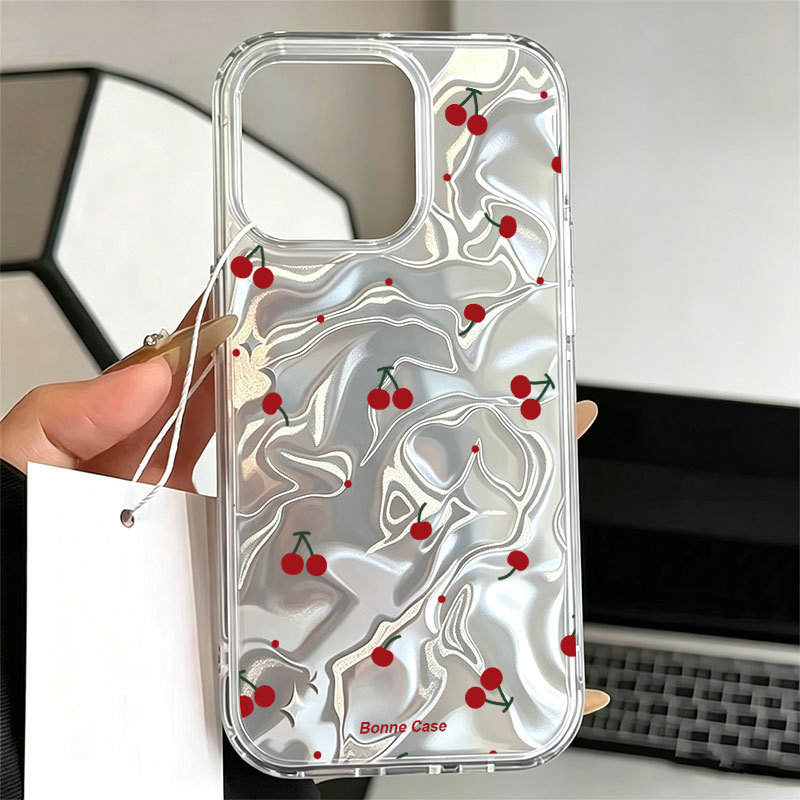 Capa Para Samsung S24 Plus S23 FE S23 Ultra S21 S22 S20 A56 A55 A54 A16 A15 A35 design Cereja Vermelha . Estojo