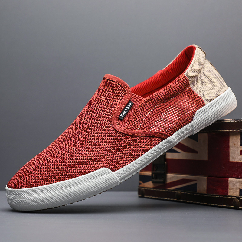 2026 novo estilo sapatos masculinos verão respirável sapatos de malha fina sapatos casuais masculinos deslizamento em sa