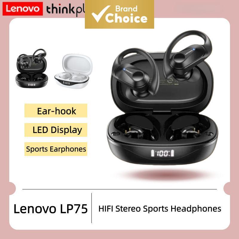 Fones de Ouvido Lenovo LP75 – Fones Bluetooth 5.3 Sem Fio, Som HiFi Estéreo, Tela LED de Bateria, À Prova d’Água,