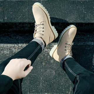 Botas Martin de couro genuíno genuíno botas curtas de couro Retro botas masculinas ao ar livre botas de deserto à prova 