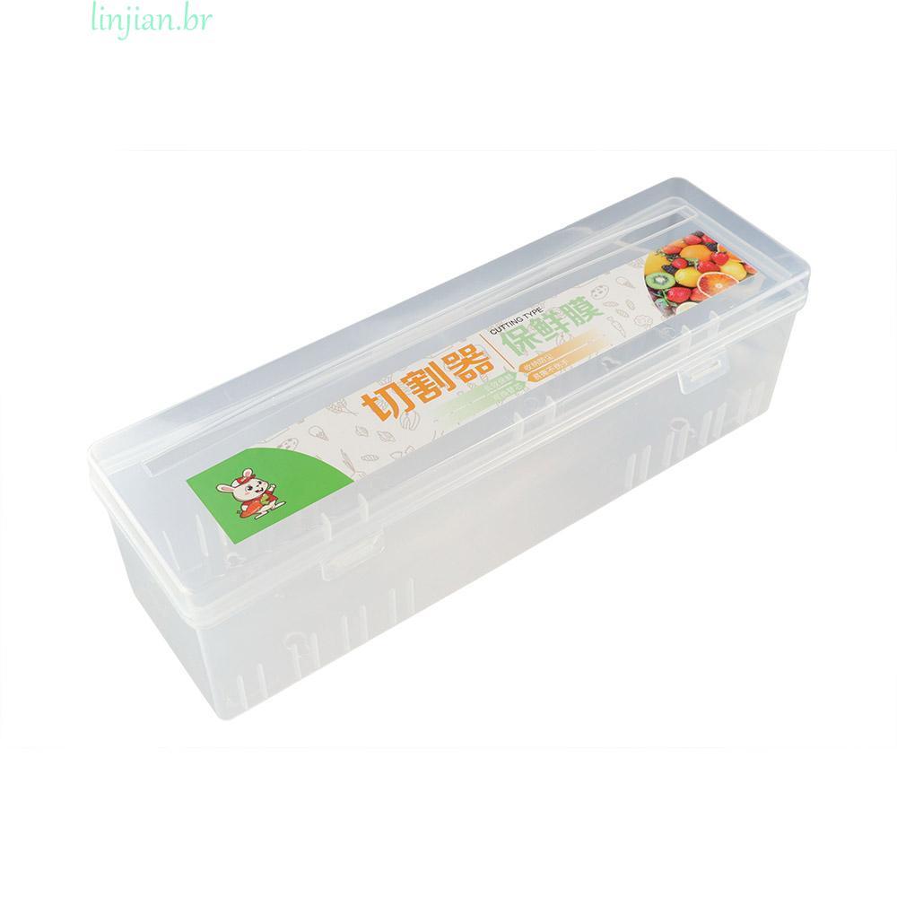 LINJIAN Dispensador De Envoltório De Plástico , Ferramenta De Cozinha Segura E Reutilizável Com Cortador Deslizante , Su