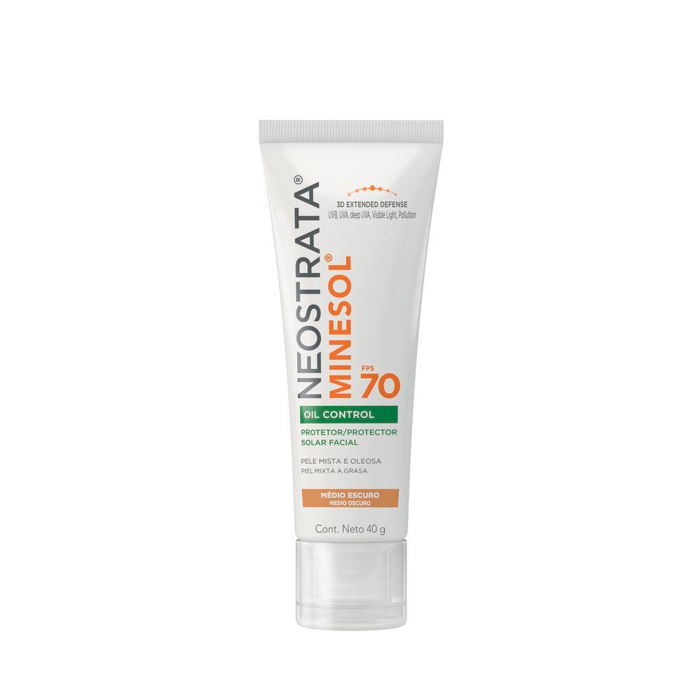 Protetor Solar Facial Neostrata Minesol Oil Control FPS 70 Pele Morena Mais 40g