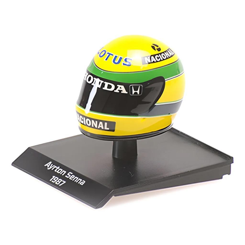 Miniatura 1:10 Capacete Ayrton Senna 1987 Minichamps