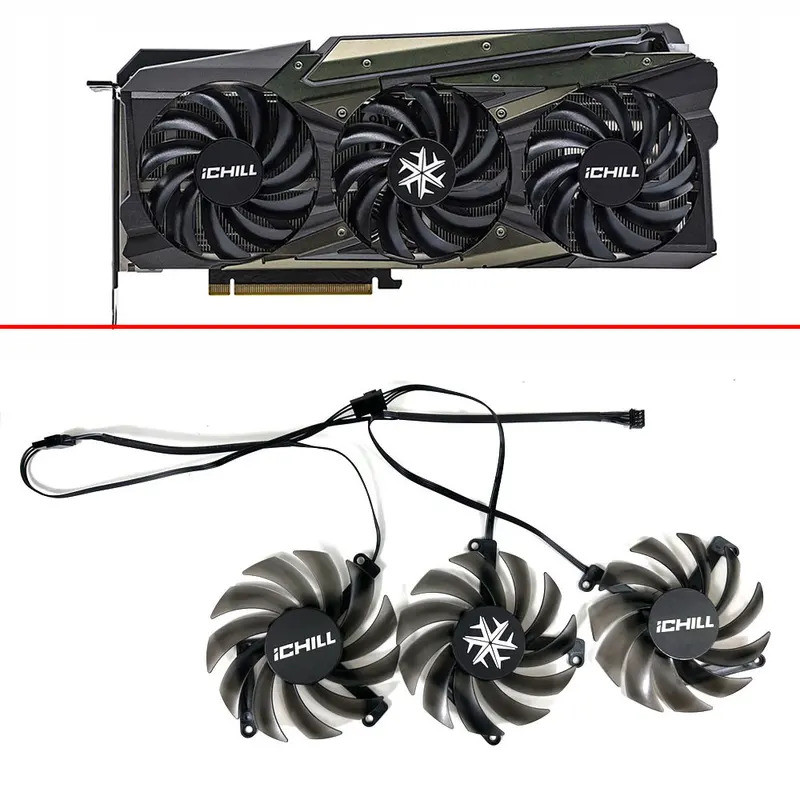 * Novo Ventilador De Vídeo 85MM CF-12915S RTX3080 RTX3070 Para INNO3D RTX 3070 3070Ti 3080 3080Ti 3090 ICHILL X4 OC Resf