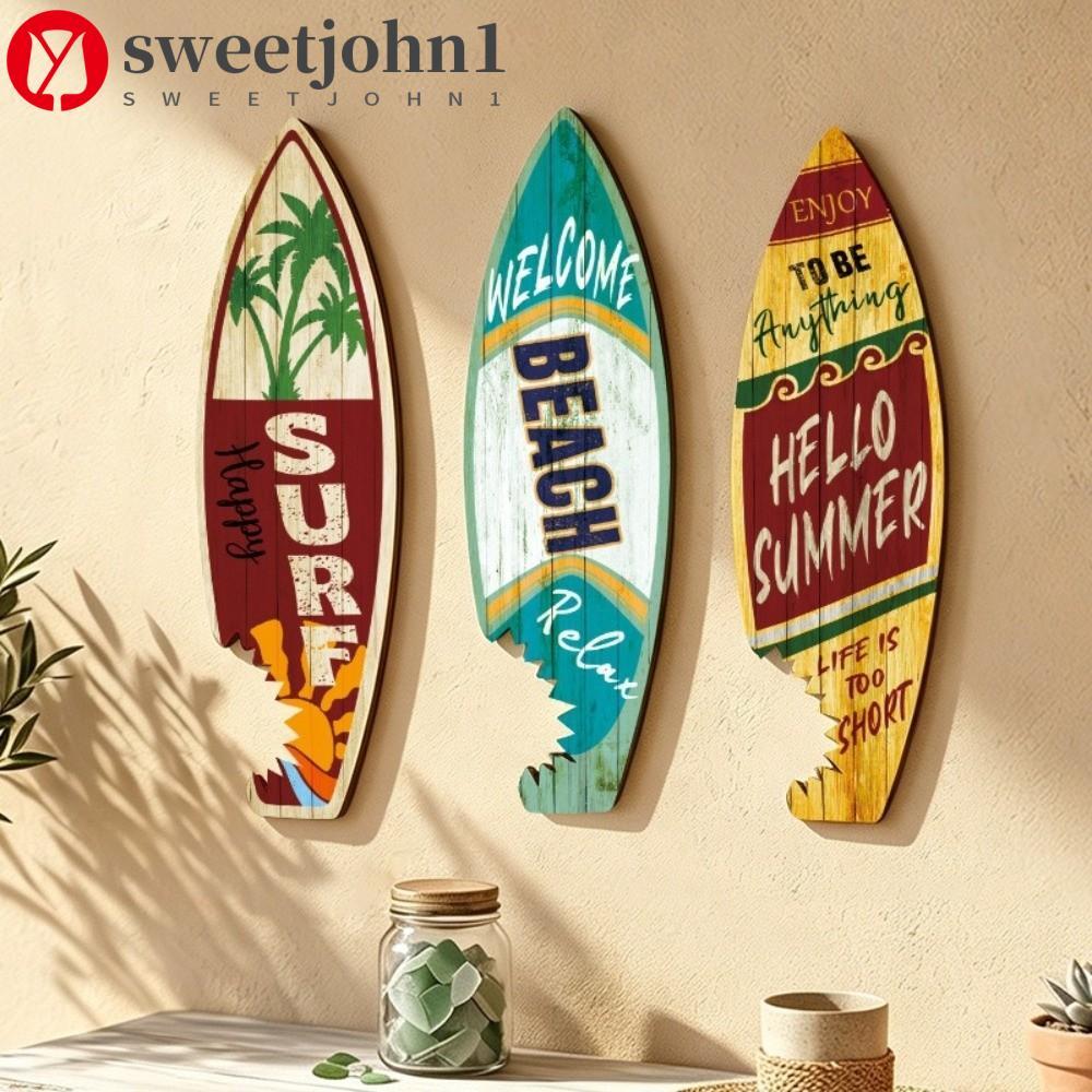 SWEETJOHN1 3 Peças De Decoração De Prancha De Surf De Praia , Suspensão De Parede Colorida Com Tema Estampa Vintage