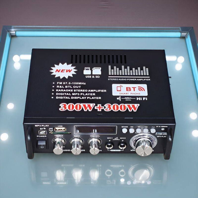 [Oferta Especial] Amplificador Mini Profissional de Alta Potência 220v 12v para Casa e Carro, HiFi, Bluetooth, MP3, com 