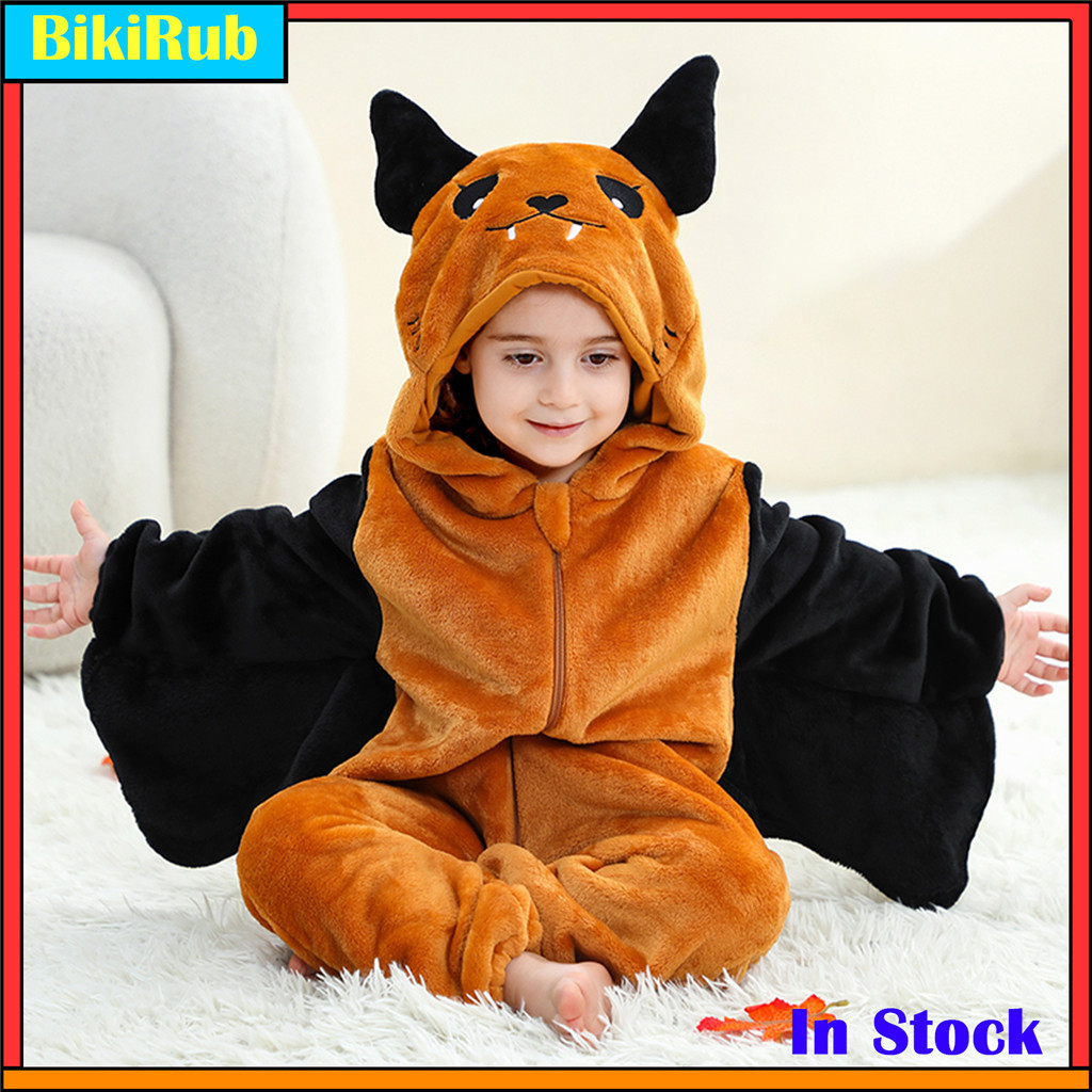 Pijama De Macacão De Desenho Animado De Unicórnio De Morcego Fofo Para Bebê Kigurumi De Natal , Animal Com Capuz De Flan