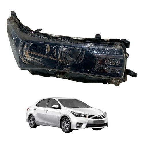 Farol Direito Foco Duplo C/globo Toyota Corolla 2015 A 2017 Direito/passageiro