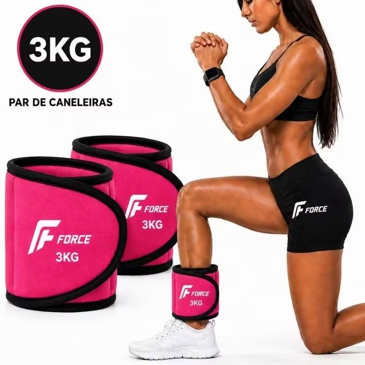 Caneleira de Peso 3KG PAR Tornozeleira Profissional Academia Musculação Ginastica Treino em Casa 