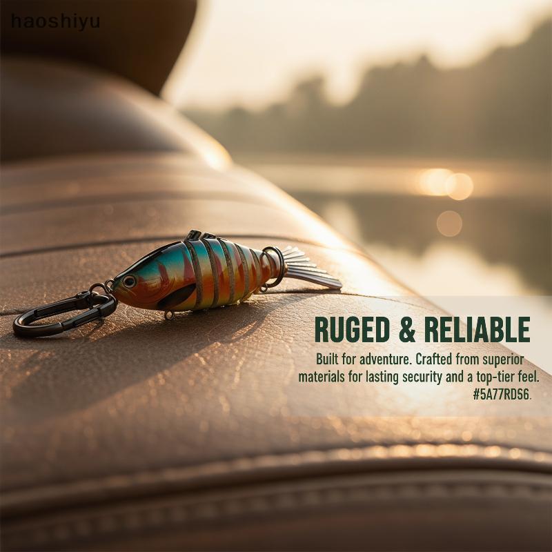 HAO Multi Articulado Isca Peixe Chaveiro Material Acrílico Simulação 3D Imitação Chave Do Carro Saco Pingente Para Pesca